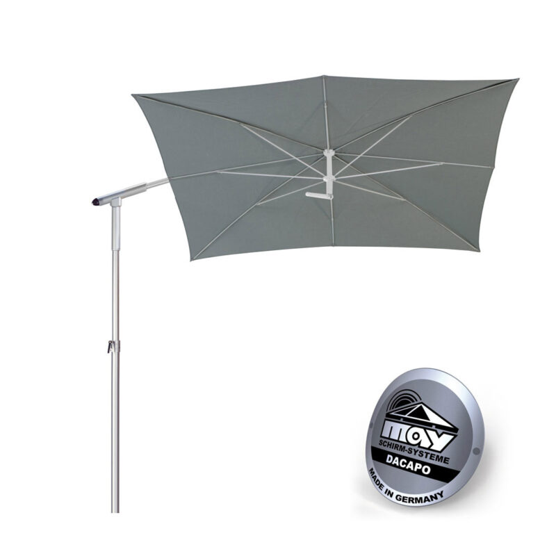 Der Ampelschirm DACAPO von MAY ist besonders flexibel. Er lässt sich Ihr Sonnenschirm äußerst komfortabel und im Handumdrehen dem jeweiligen Sonnenstand anpassen!