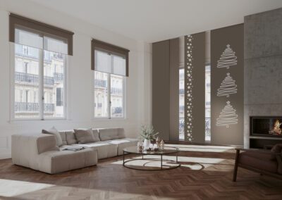 Flächenvorhänge Berlin – Weihnachtsmotiv mit individuellem Druck für festliche Atmosphäre