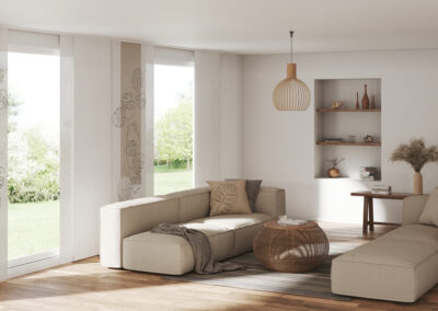 Flächenvorhänge Berlin – Natürliches Design mit Tessa für ein stilvolles Wohnzimmer